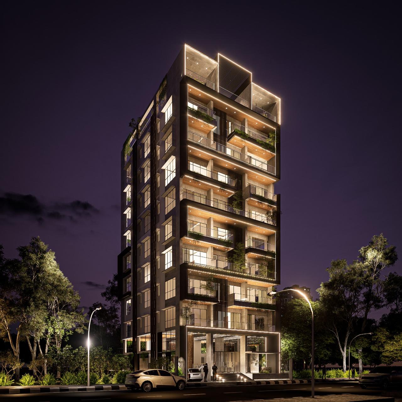 Villa Luce at night